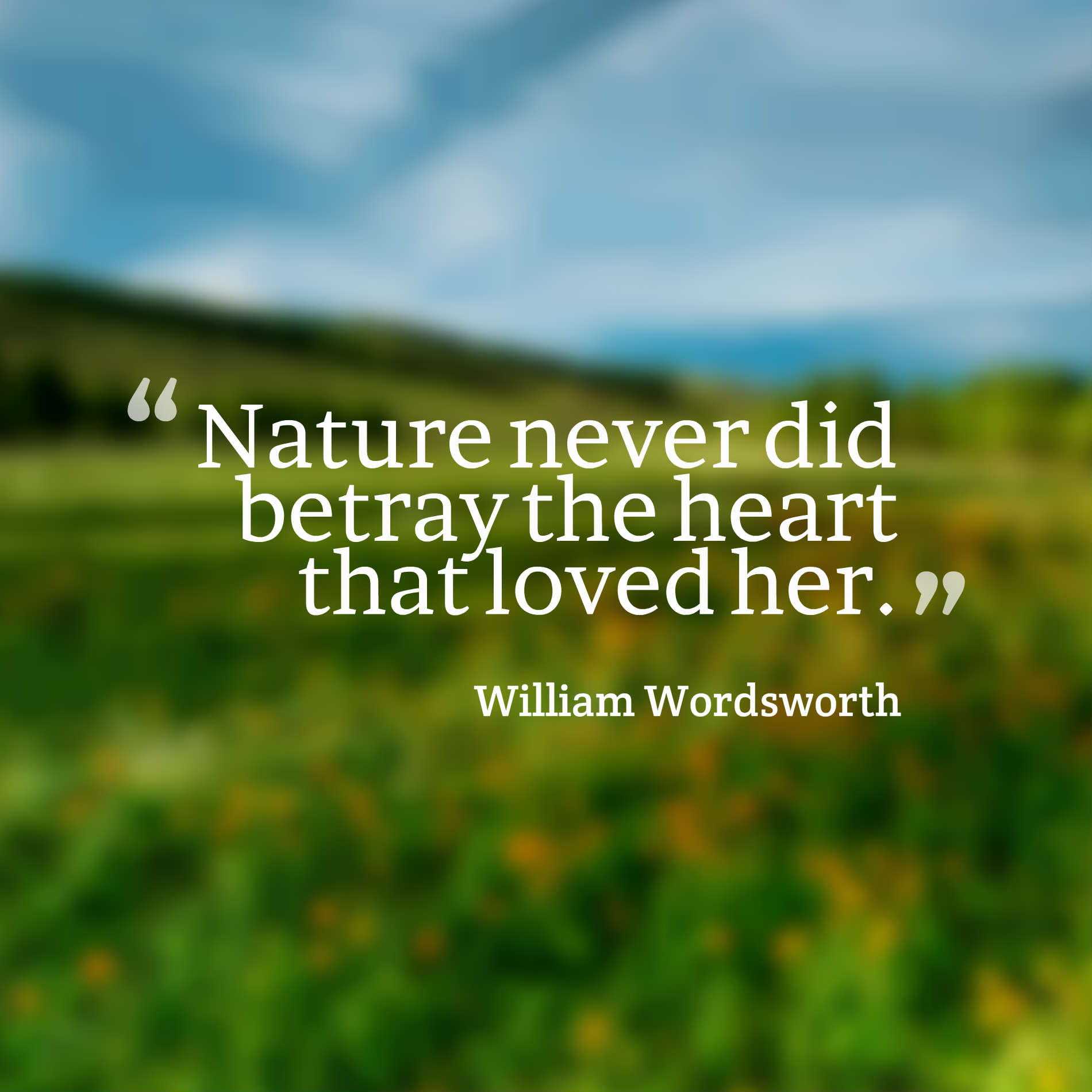 Nature never did betray the heart that loved her.