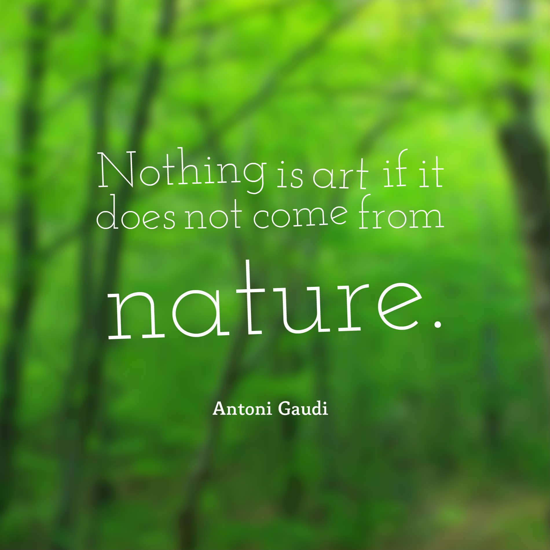 Nothing is art if it does not come from nature.