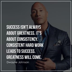 Success isn't always about greatness. It's about consistency. Consistent hard work leads to success. Greatness will come.