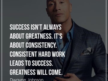 Success isn't always about greatness. It's about consistency. Consistent hard work leads to success. Greatness will come.