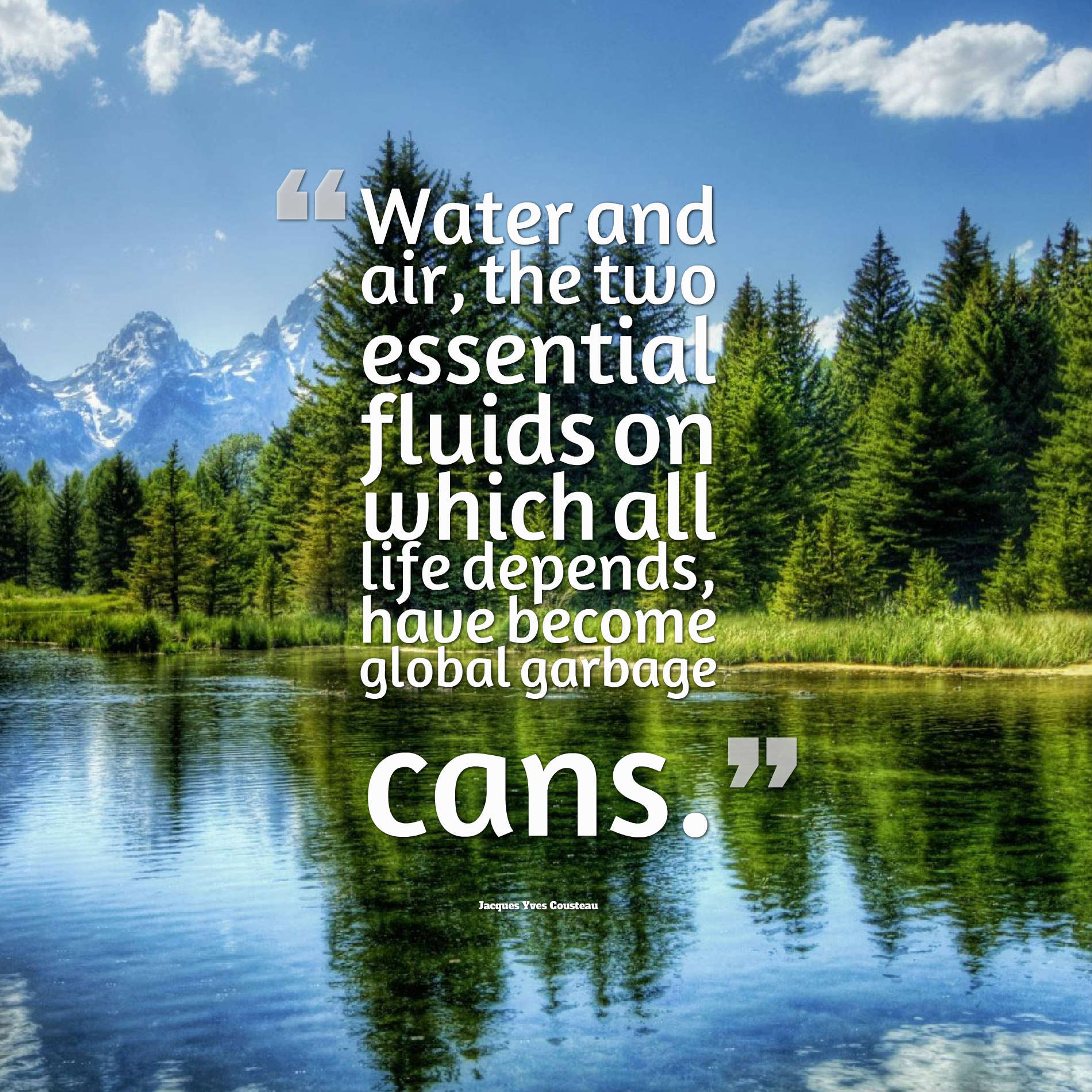 Water and air, the two essential fluids on which all life depends, have become global garbage cans.