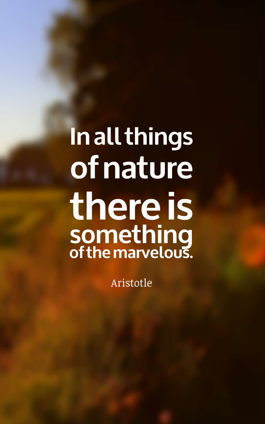 In all things of nature there is something of the marvelous.