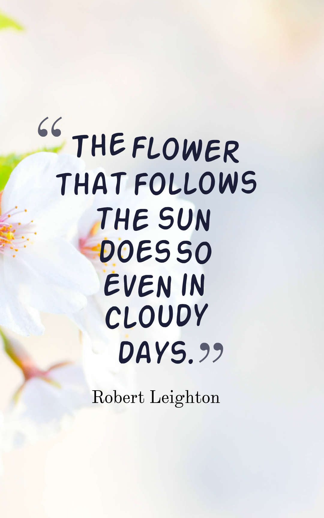 The flower that follows the sun does so even in cloudy days.