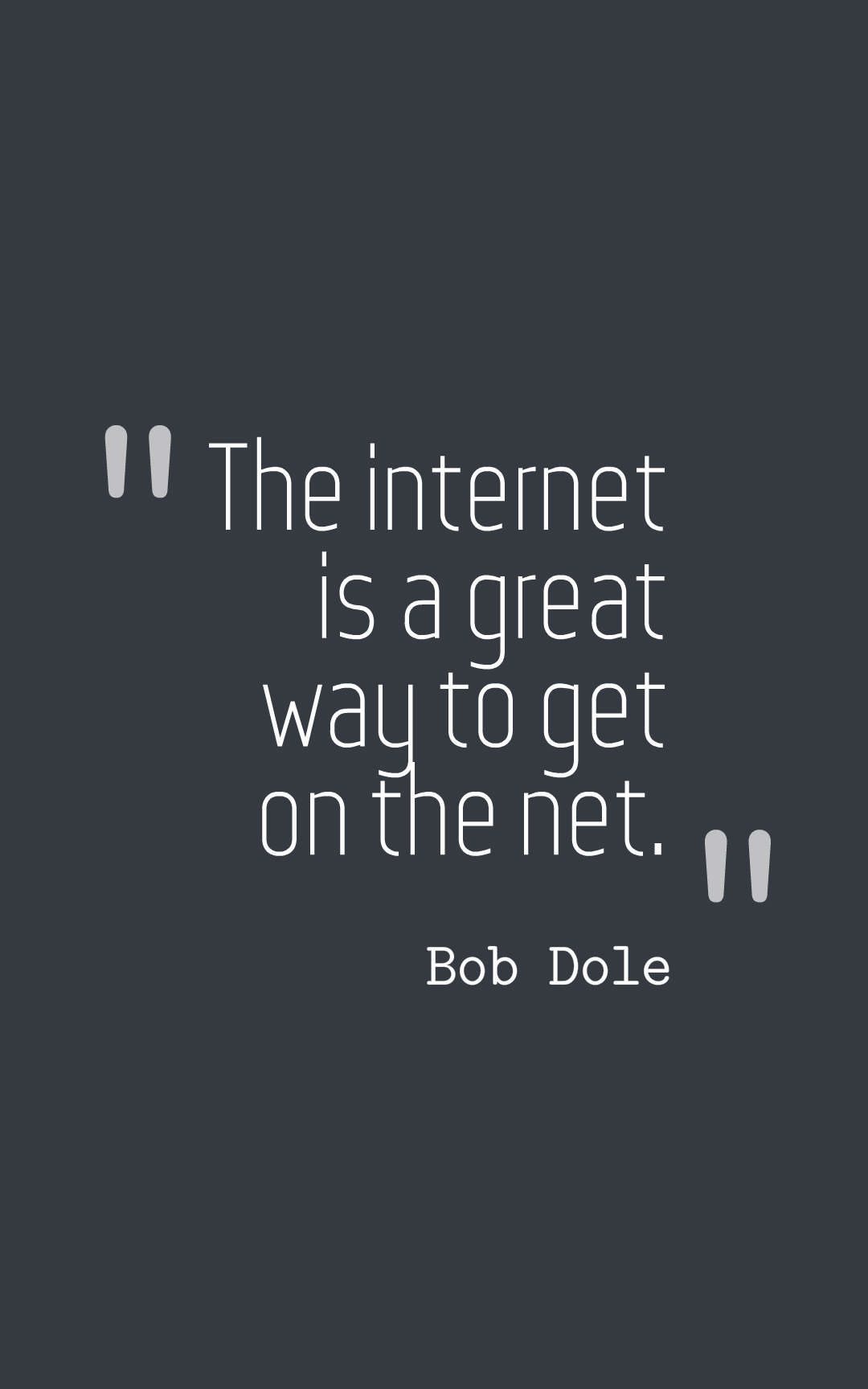 The internet is a great way to get on the net.