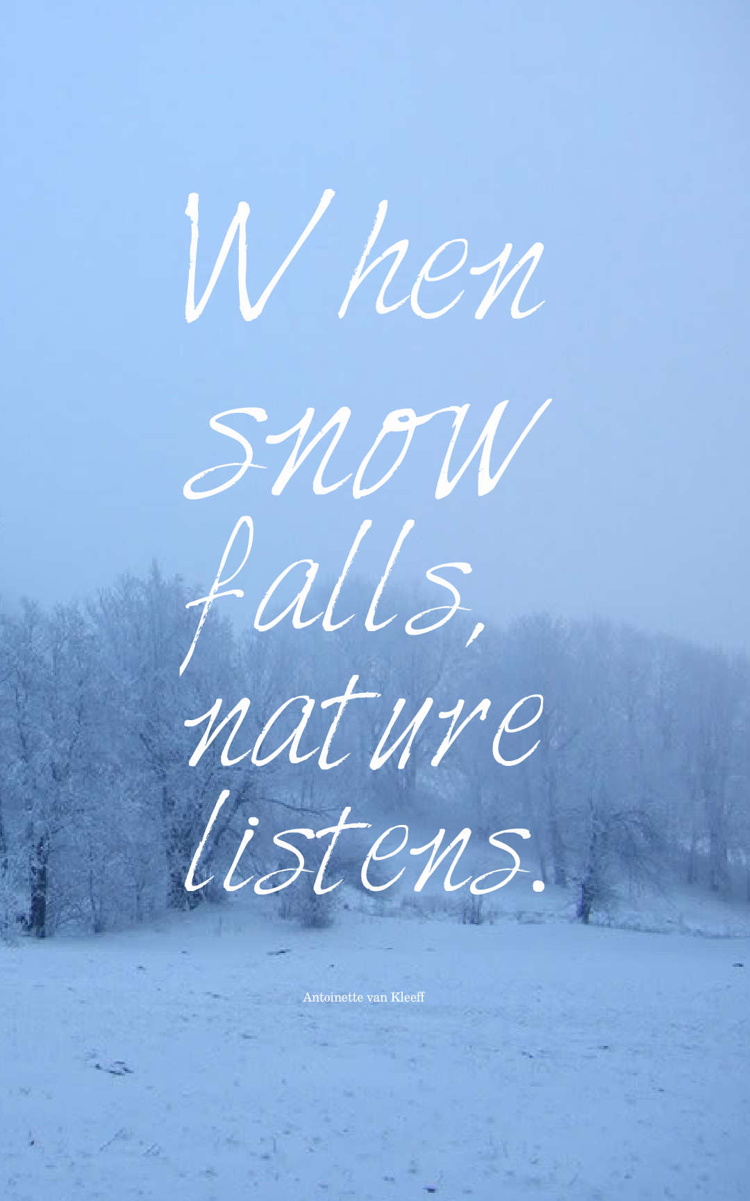 When snow falls, nature listens.