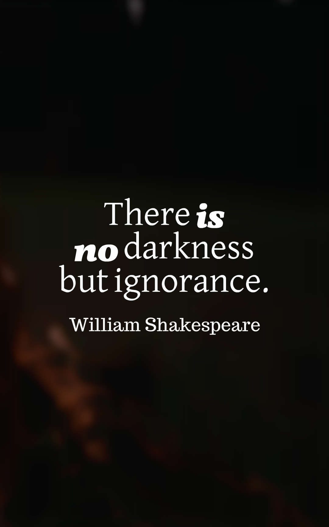 There is no darkness but ignorance.