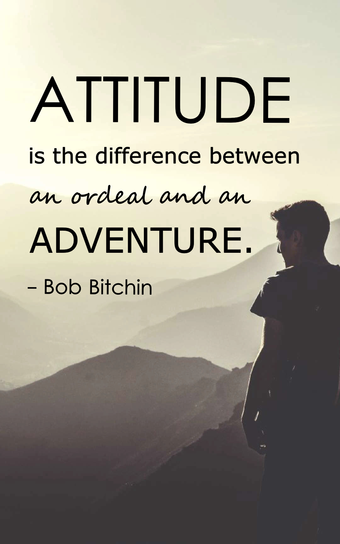 Attitude is the difference between an ordeal and an adventure.
