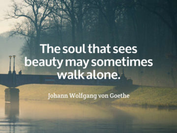 The soul that sees beauty may sometimes walk alone.