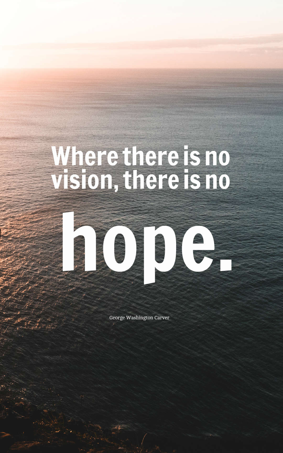 Where there is no vision, there is no hope.