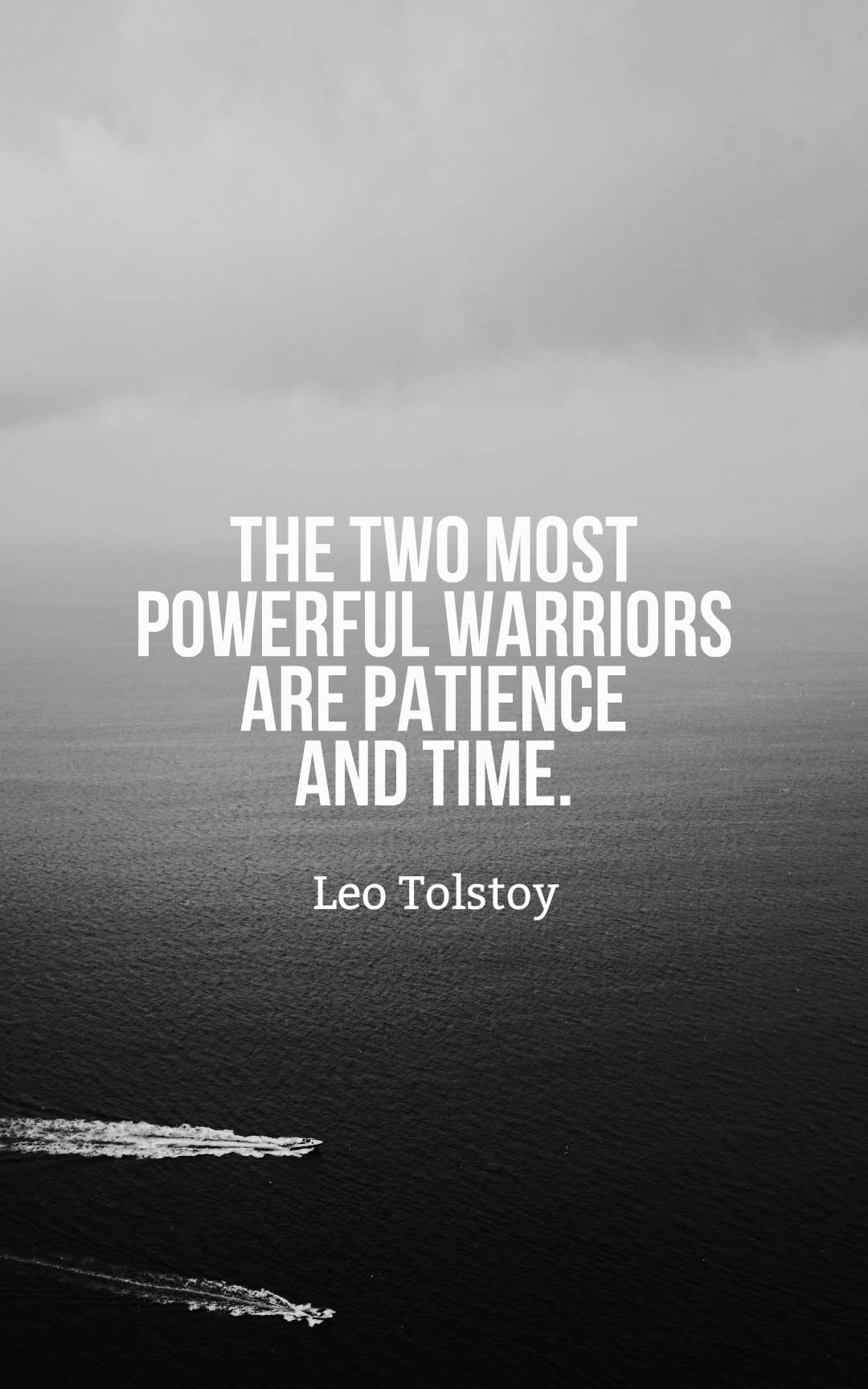 The two most powerful warriors are patience and time.